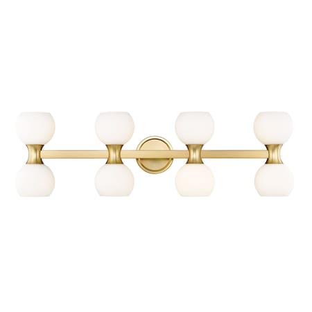 Z-Lite Artemis Vanity, 8-Light, 6.5 In.W x 35 In.L x 10.75 In.H, Modern Gold/Matte Opal 494-8V-MGLD